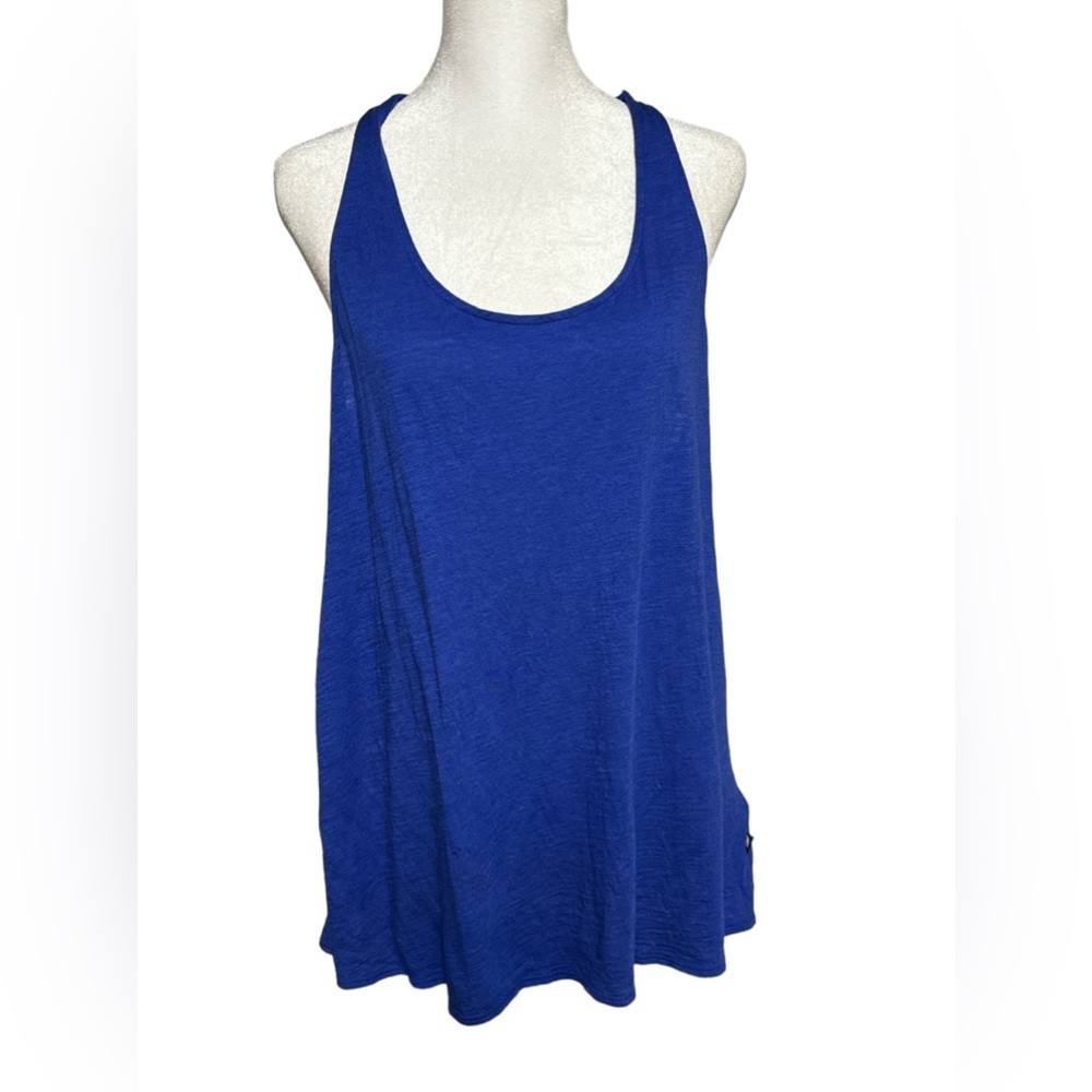 The North Face, Tank with Crochet Floral Design in Back, Sz L, Deep Blue